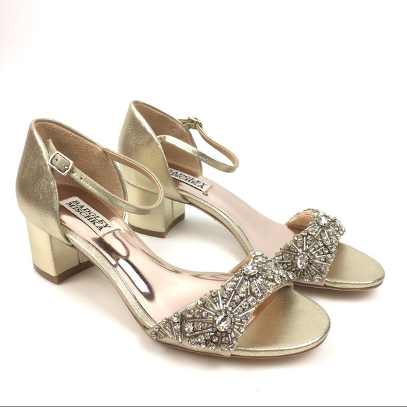 badgley mischka gold wedding shoes